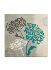 Chrysanthemums II Artwork Canvas Wall Art Multicolour 18 x 18inch