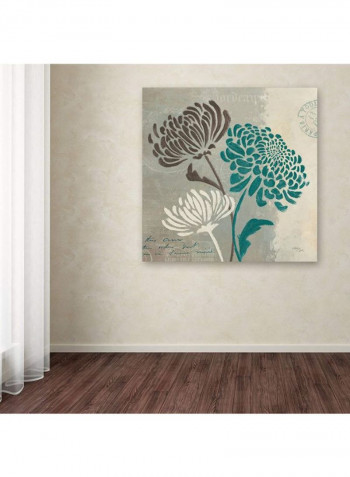 Chrysanthemums II Artwork Canvas Wall Art Multicolour 18 x 18inch