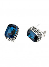Silver Tone Rectangle Shaped Swarovski Crystal Alloy Stud Earrings reviews Silver Tone Rectangle Shaped Swarovski Crystal Alloy Stud Earrings