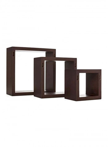 3-Piece Floating Wall Shelves Brown