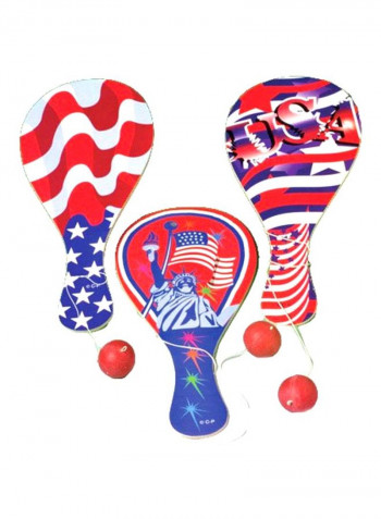 12-Piece Patriotic Paddle Balls 9inch