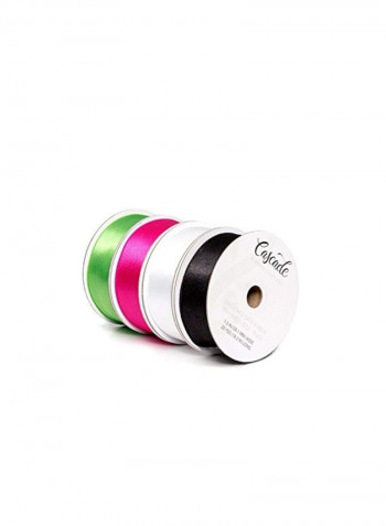 4-Piece Gift Wrapping Ribbon Green/Pink/White