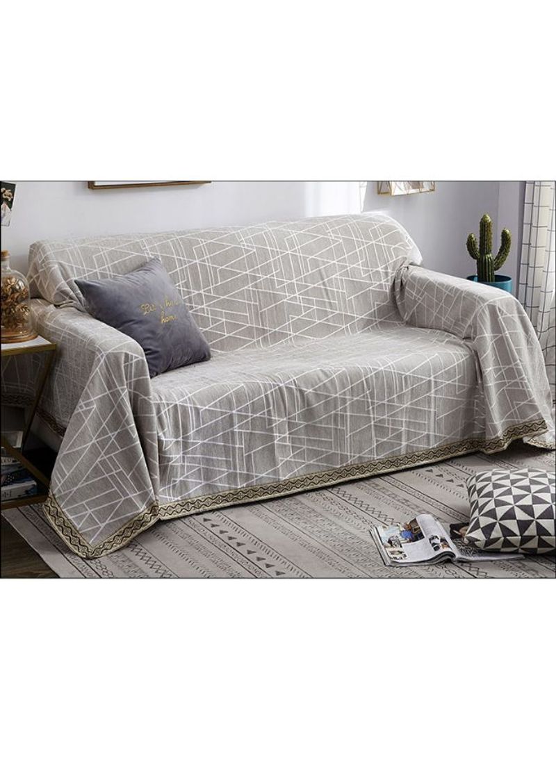 European Style Sofa Slipcover Grey/White/Gold