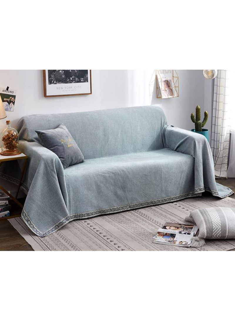 European Style Sofa Slipcover Light Grey 180 x 300centimeter