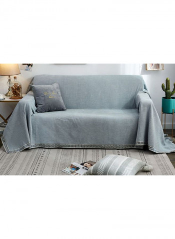 European Style Sofa Slipcover Light Grey 180 x 300centimeter
