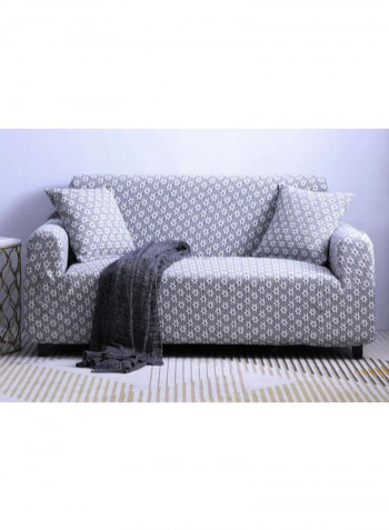 Flowers Patter Sofa Slipcover Grey/White/Black 235 - 300centimeter