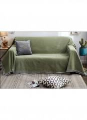 Solid Pattern Sofa Slipcover Green 180 x 300centimeter