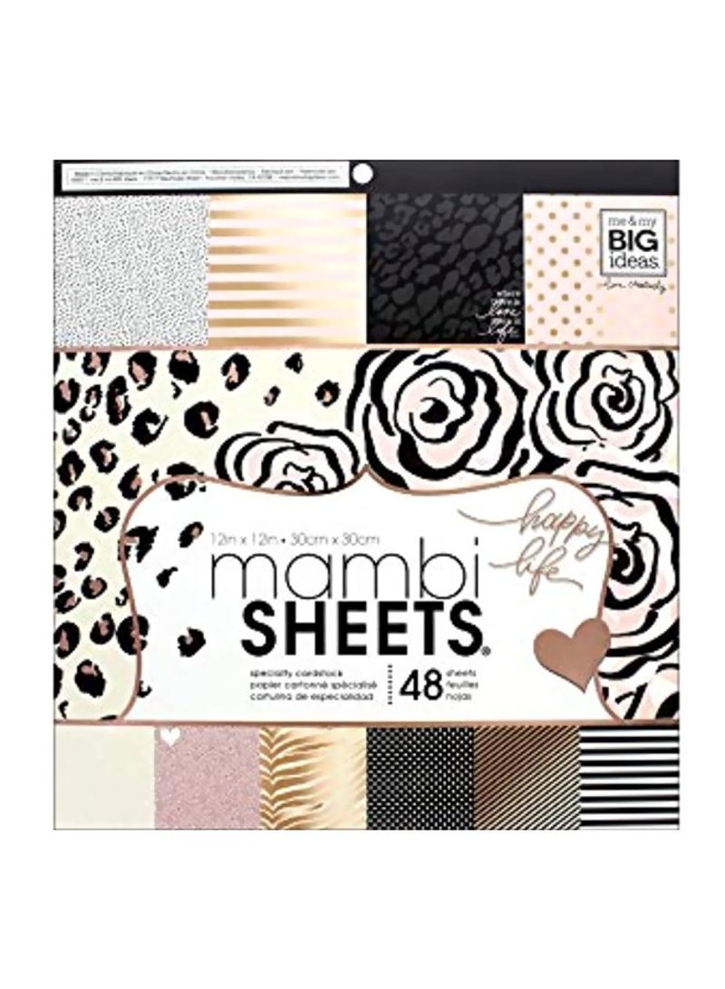 48-Piece Single-Sided Paper Pad White/Rose