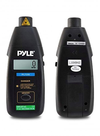 Digital Non Contact Laser Tachometer With Carrying Case Black/White/Yellow 3x3x7.8inch
