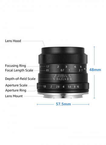 F1.8 Digital Camera Lens Large Aperture Black
