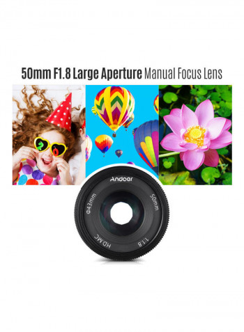 F1.8 Digital Camera Lens Large Aperture Black