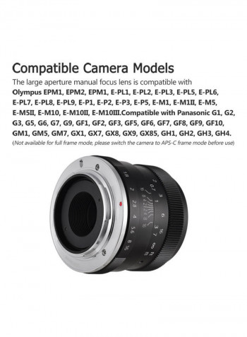 F1.8 Digital Camera Lens Large Aperture Black