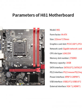 H81 Motherboard LGA1150 DDR3 M-ATX Mainboard Support i3 i5 3470 4590CPU Multicolour
