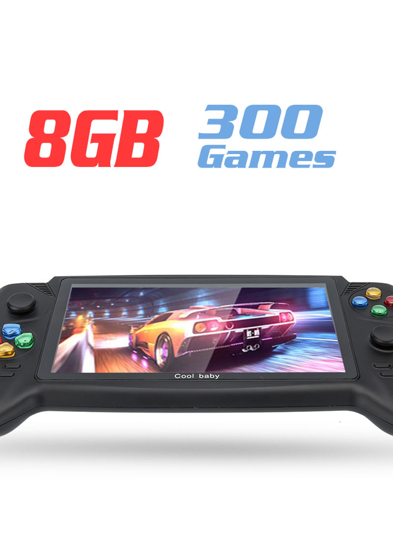 RS-08 7 Inch Screen 8GB Built-In 300 Handheld Video Game Console With TF Card Slot And Double Rocker