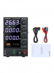 4-Digit Display LED High Precision Adjustable Mini Power Supply Black 30centimeter