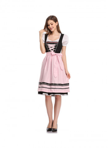 Three Piece Pleated Dress Black/Pink