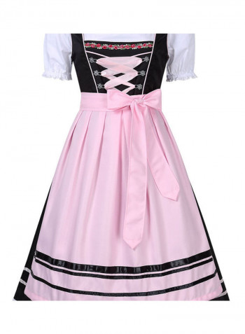 Three Piece Pleated Dress Black/Pink
