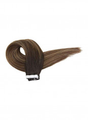 20-Piece Straight Hair Extension Set Brown 18inch