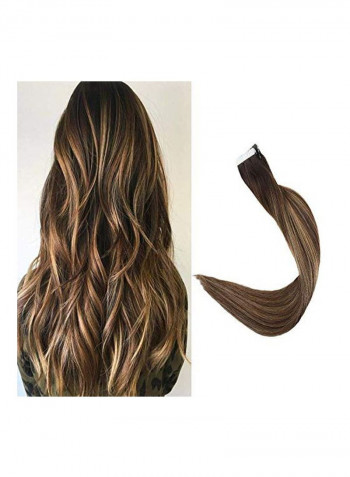 20-Piece Straight Hair Extension Set Brown 18inch
