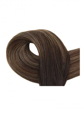 20-Piece Straight Hair Extension Set Brown 18inch