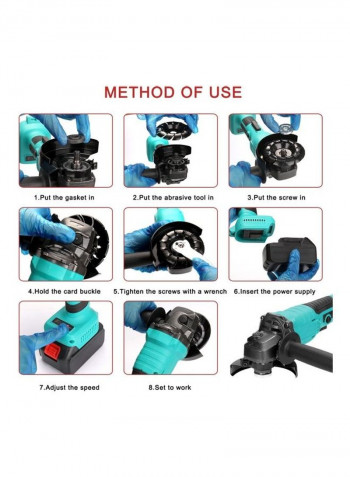 Portable Multifunctional Electric Angle Grinder Blue/Black/Red