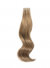 20-Piece Wavy Remy Tape In Human Hair Extension Light Chestnut Brown 18inch