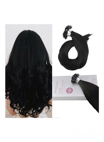 Pre Bonded Hair Extensions 1 Jet Black 24inch