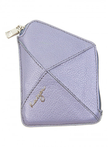 Cosset Leather Coin Purse With Cardholder Purple