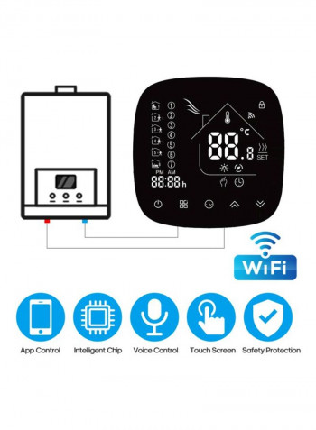 LCD Display Wife Thermostat Black/White 86x86x13.3millimeter