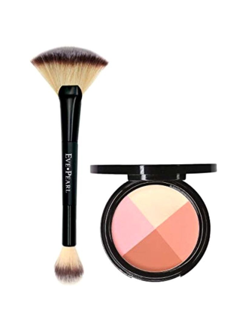 Ultimate Face Compact And 204 Dual Fan Highlighter Brush Set Beige/Pink/Brown