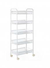 Multi-Purpose 5-Tier Kitchen Cart White 44x105.5x26centimeter