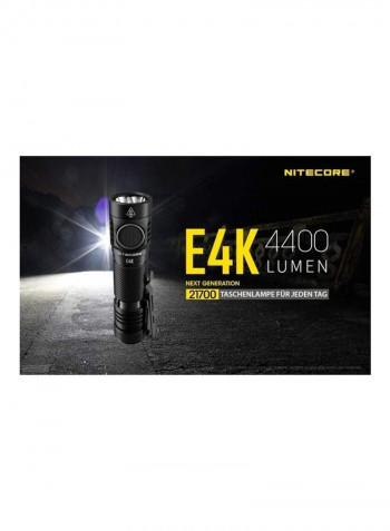 E4K 4400 Lumen EDC Flashlight with 5000mAh Black 117.56millimeter