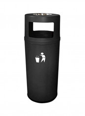 Outdoor Ashtray Bin Elite Black/White 94x37.5centimeter