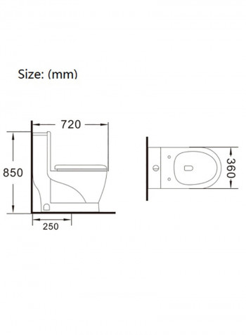 Straight Flush One-Piece Toilet White