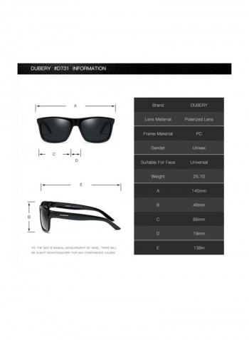 Men's Polarized Square Sunglasses - Lens Size: 66 mm