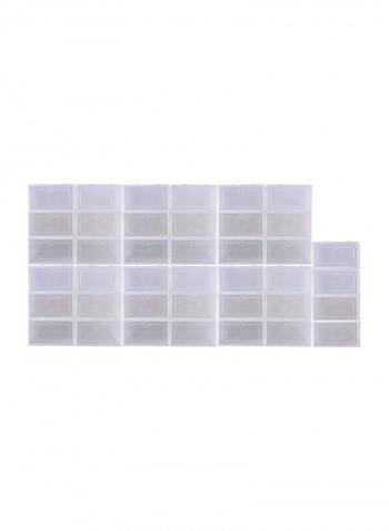 40-Piece Stackable Shoe Box Set Clear 33x23x14cm