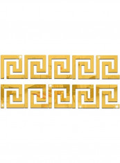 10-Piece Waist Line Crystal Mirror Wall Sticker Golden 60 x 90cm