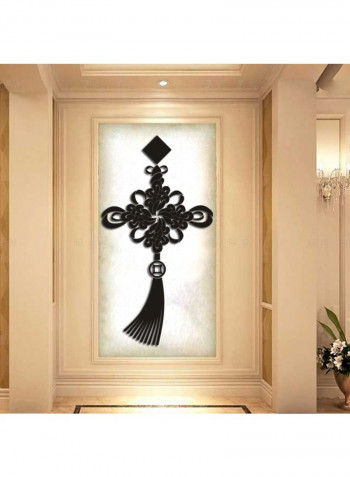 Chinese Knot Design Wall Sicker Black 60x90cm