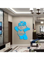 Likable Panda Design Acrylic Wall Sticker Blue 60x90cm