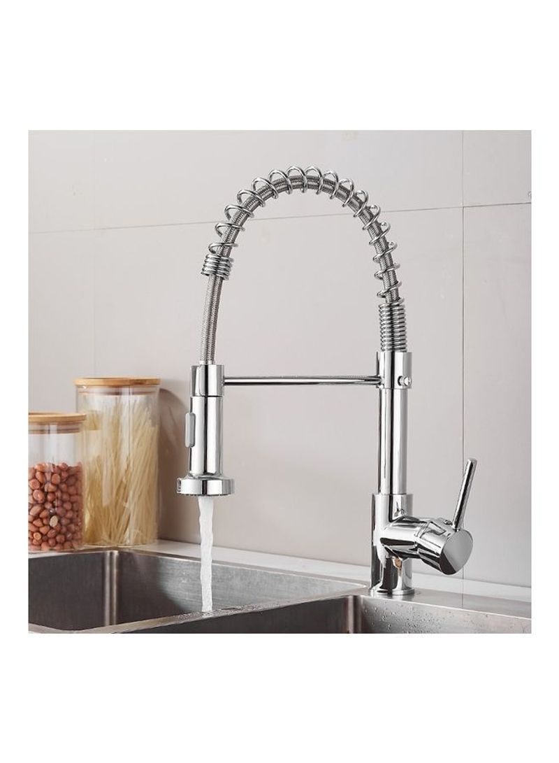 Stainless Steel Adjustable Hot and Cool Water Rotating Faucet Silver