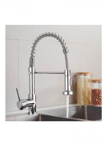 Stainless Steel Adjustable Hot and Cool Water Rotating Faucet Silver