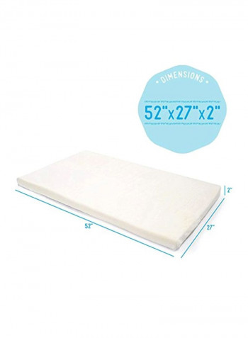Waterproof Mattress Topper Cotton Blend White 51.5x2x27inch