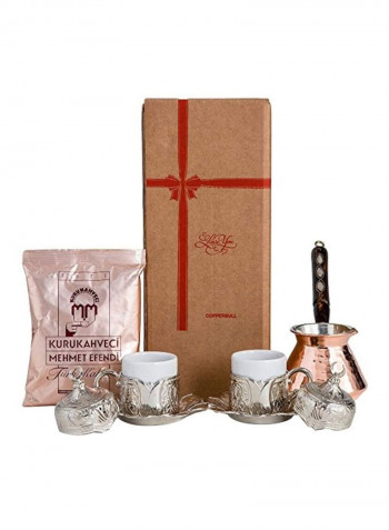9-Piece Coffee Set Silver/Gold/White