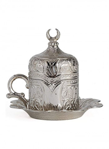 9-Piece Coffee Set Silver/Gold/White