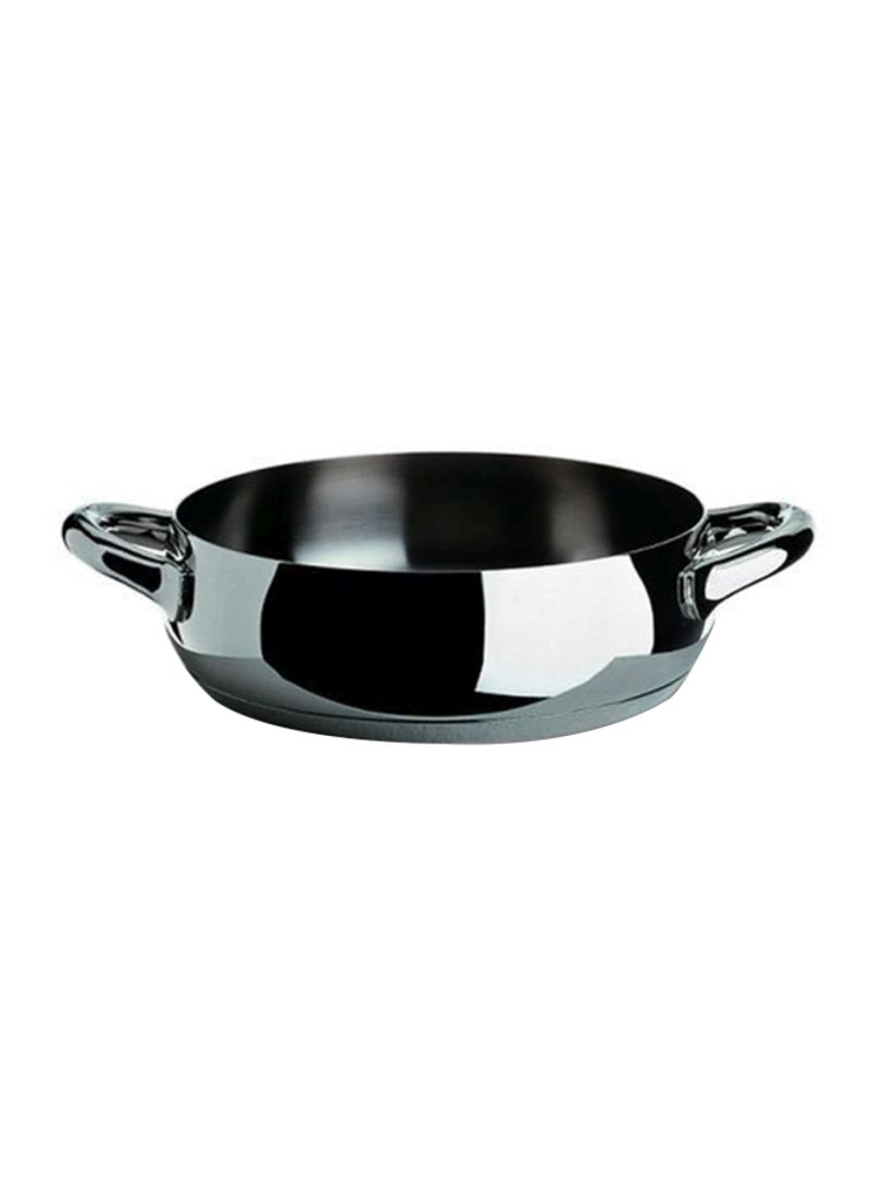Low Casserole With Two Handle Silver