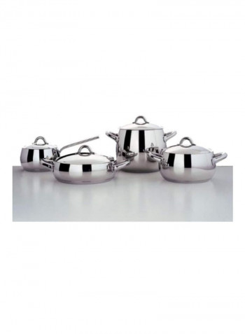 Low Casserole With Two Handle Silver