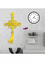 Solid Colour Chinese Knot Design Wall Sticker Gold 60x90cm