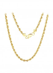 14 Karat Gold Plated 925 Sterling Silver Rope Chain Necklace