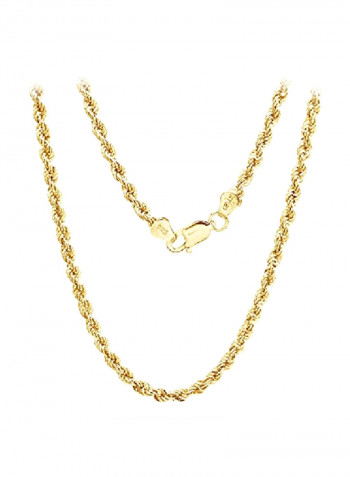 14 Karat Gold Plated 925 Sterling Silver Rope Chain Necklace