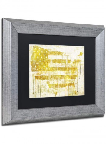 American Dream I Silver Frame Wall Art multicolour 11 x 14inch